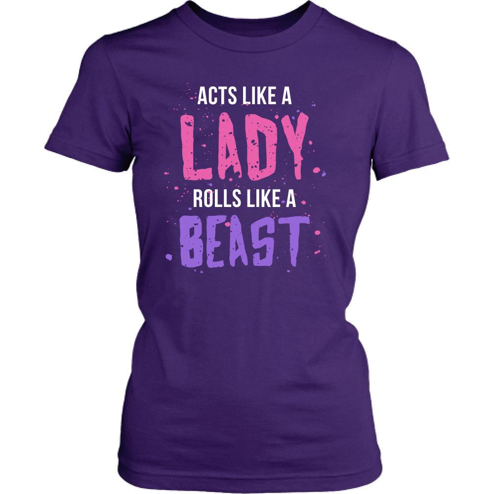 BJJ T Shirt - Jiu Jitsu Acts like a lady Rolls like a beast-T-shirt-Teelime | shirts-hoodies-mugs
