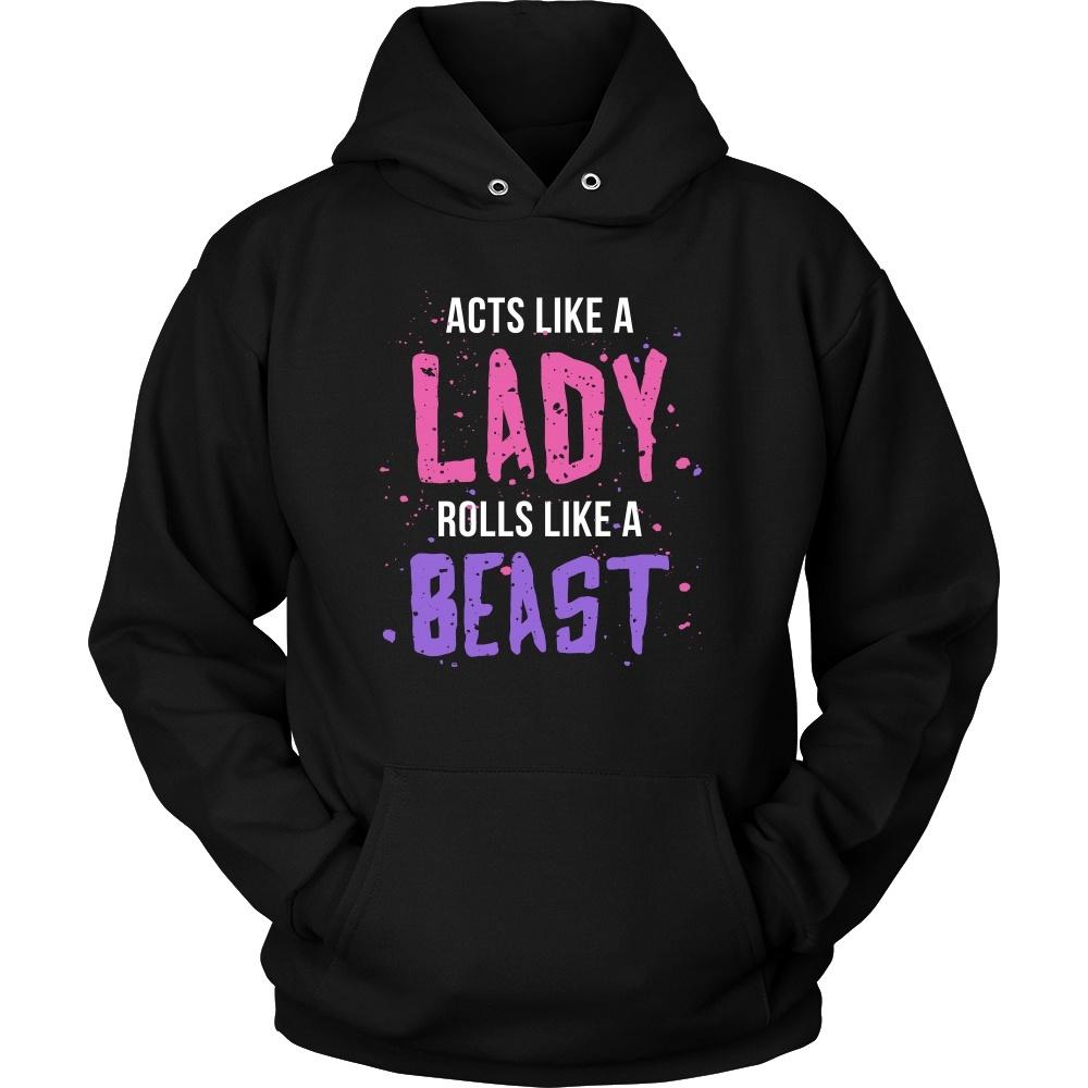 BJJ T Shirt - Jiu Jitsu Acts like a lady Rolls like a beast-T-shirt-Teelime | shirts-hoodies-mugs