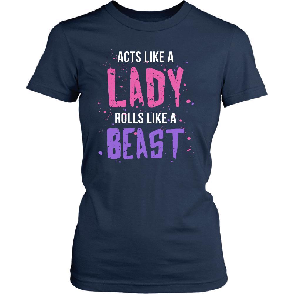 BJJ T Shirt - Jiu Jitsu Acts like a lady Rolls like a beast-T-shirt-Teelime | shirts-hoodies-mugs