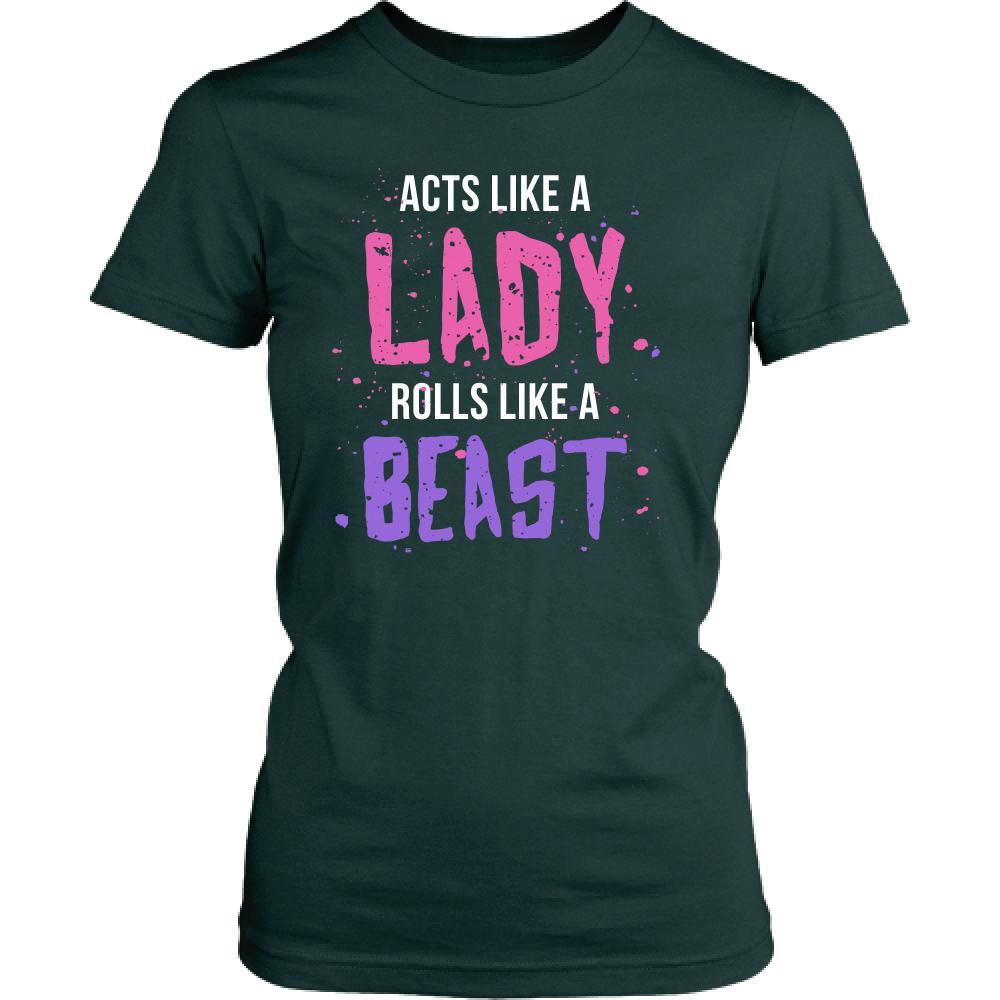 BJJ T Shirt - Jiu Jitsu Acts like a lady Rolls like a beast-T-shirt-Teelime | shirts-hoodies-mugs