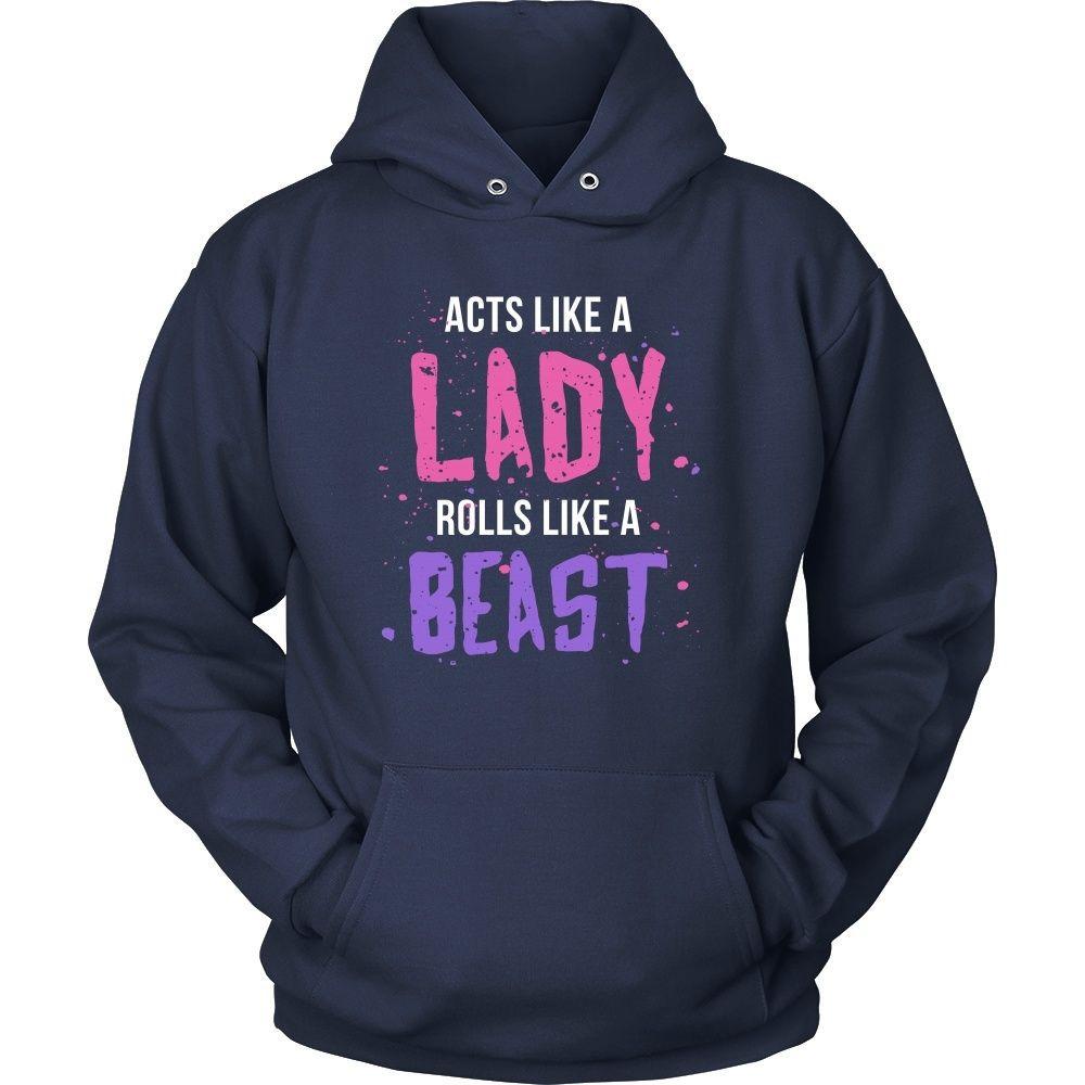 BJJ T Shirt - Jiu Jitsu Acts like a lady Rolls like a beast-T-shirt-Teelime | shirts-hoodies-mugs