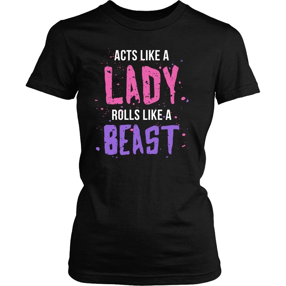 BJJ T Shirt - Jiu Jitsu Acts like a lady Rolls like a beast-T-shirt-Teelime | shirts-hoodies-mugs