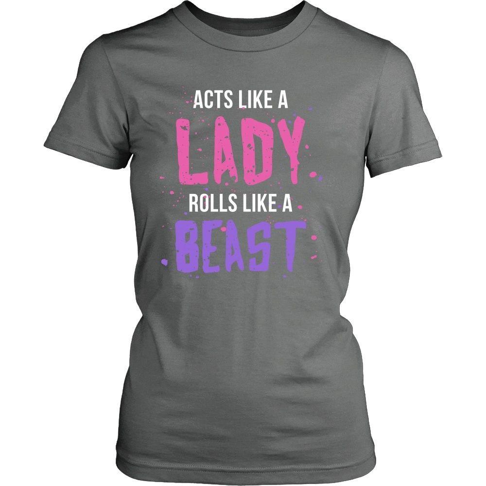 BJJ T Shirt - Jiu Jitsu Acts like a lady Rolls like a beast-T-shirt-Teelime | shirts-hoodies-mugs