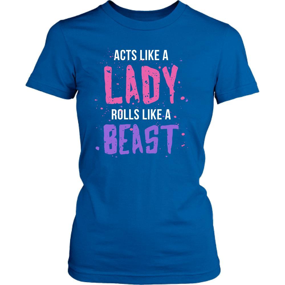 BJJ T Shirt - Jiu Jitsu Acts like a lady Rolls like a beast-T-shirt-Teelime | shirts-hoodies-mugs