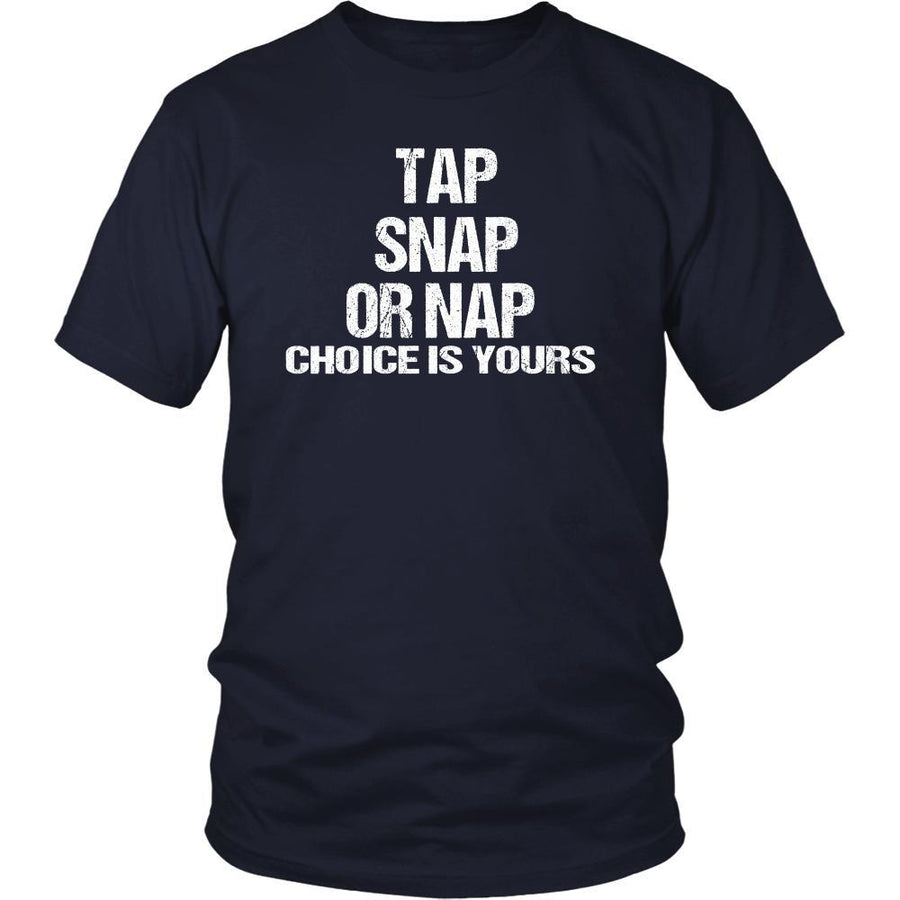 BJJ T shirts - Tap Snap or Nap White letters-T-shirt-Teelime | shirts-hoodies-mugs