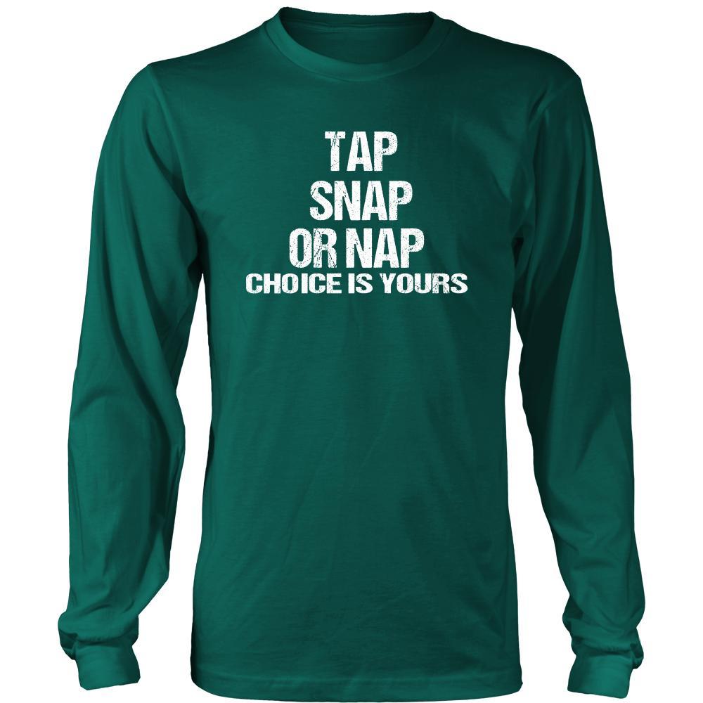 BJJ T shirts - Tap Snap or Nap White letters-T-shirt-Teelime | shirts-hoodies-mugs