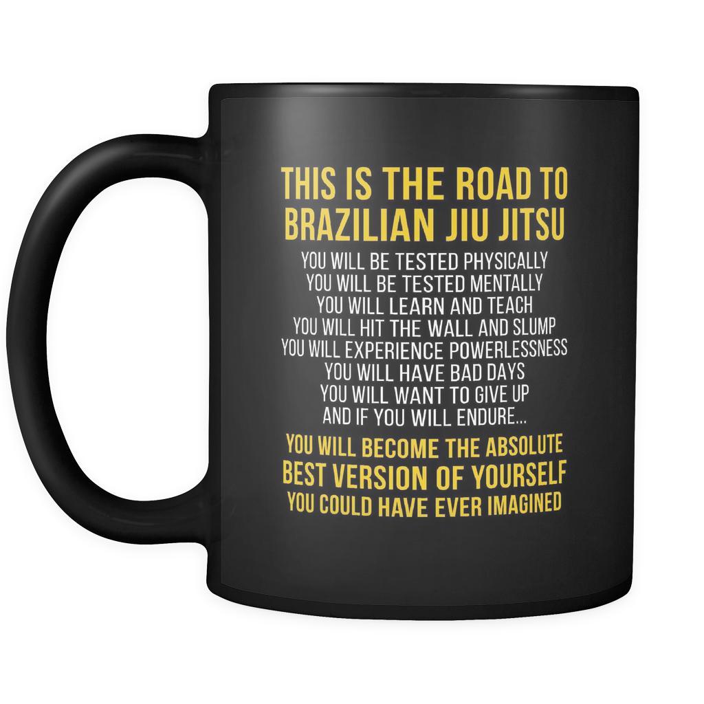 BJJ The road to BJJ 11oz Black Mug-Drinkware-Teelime | shirts-hoodies-mugs