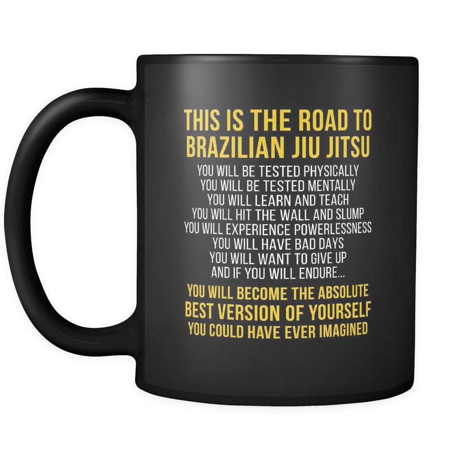 BJJ The road to BJJ 11oz Black Mug-Drinkware-Teelime | shirts-hoodies-mugs