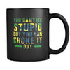BJJ You can't fix stupid but you can choke it out 11oz Black Mug-Drinkware-Teelime | shirts-hoodies-mugs