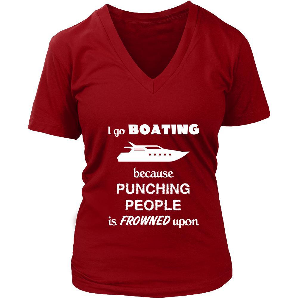 Boating - I go boating because punching people is frowned upon - Sail Hobby Shirt-T-shirt-Teelime | shirts-hoodies-mugs