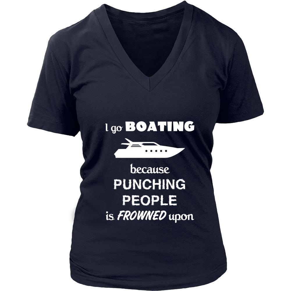 Boating - I go boating because punching people is frowned upon - Sail Hobby Shirt-T-shirt-Teelime | shirts-hoodies-mugs