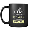 Boating - I love it when my wife lets me go Boating - 11oz Black Mug-Drinkware-Teelime | shirts-hoodies-mugs