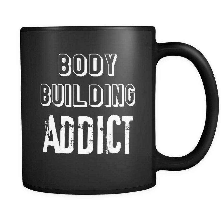 Body Building Body Building Addict 11oz Black Mug-Drinkware-Teelime | shirts-hoodies-mugs