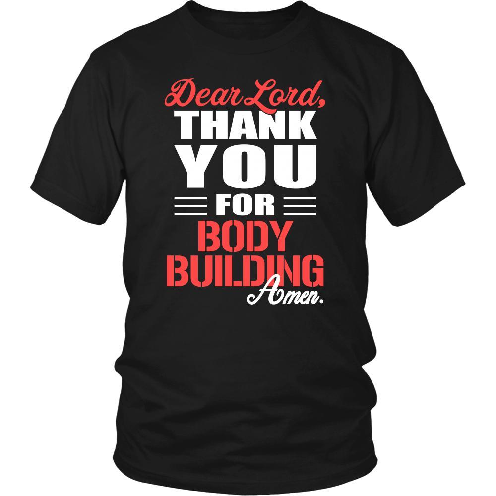 Body Building Shirt - Dear Lord, thank you for Body Building Amen- Hobby-T-shirt-Teelime | shirts-hoodies-mugs