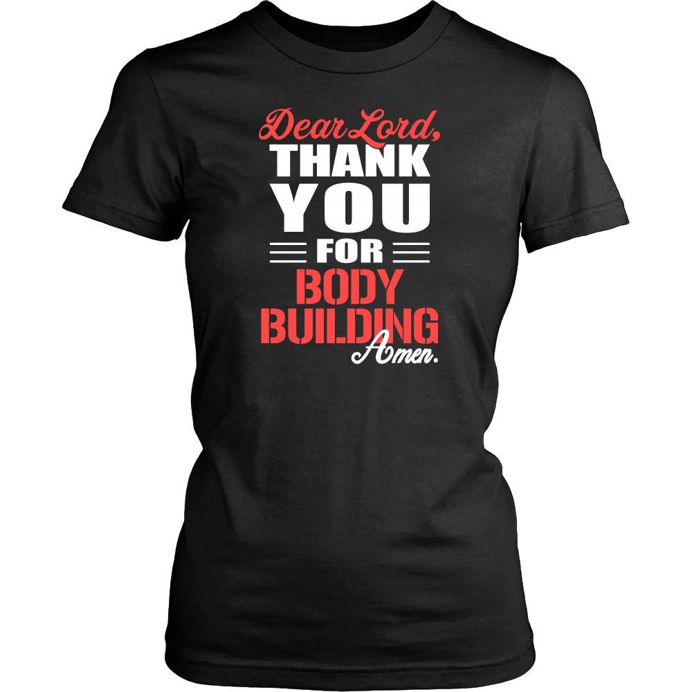 Body Building Shirt - Dear Lord, thank you for Body Building Amen- Hobby-T-shirt-Teelime | shirts-hoodies-mugs