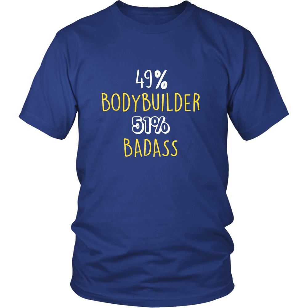 Bodybuilder Shirt - 49% Bodybuilder 51% Badass Profession-T-shirt-Teelime | shirts-hoodies-mugs