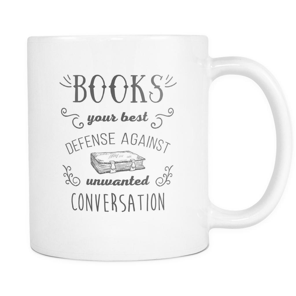 Book Coffee Cup - Books your best defense-Drinkware-Teelime | shirts-hoodies-mugs