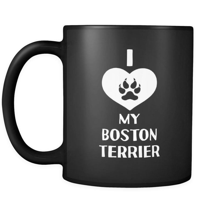 Boston Terrier I Love My Boston Terrier 11oz Black Mug-Drinkware-Teelime | shirts-hoodies-mugs