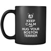 Boston terrier Keep Calm and Hug Your Boston terrier 11oz Black Mug-Drinkware-Teelime | shirts-hoodies-mugs