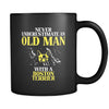 Boston terrier Never underestimate an old man with a Boston terrier 11oz Black Mug-Drinkware-Teelime | shirts-hoodies-mugs