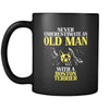 Boston terrier Never underestimate an old man with a Boston terrier 11oz Black Mug-Drinkware-Teelime | shirts-hoodies-mugs