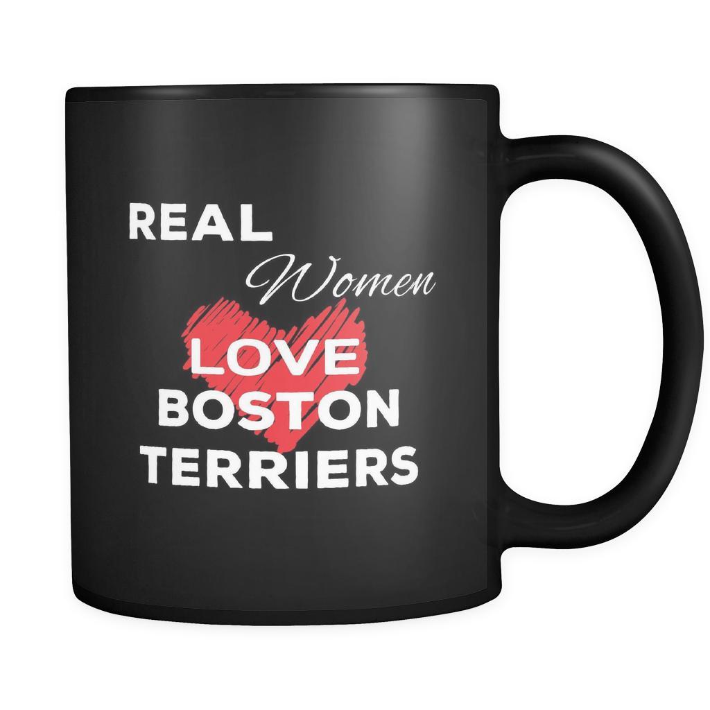 Boston Тerrier Real Women Love Boston Тerriers 11oz Black Mug-Drinkware-Teelime | shirts-hoodies-mugs