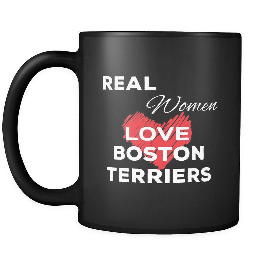 Boston Тerrier Real Women Love Boston Тerriers 11oz Black Mug-Drinkware-Teelime | shirts-hoodies-mugs