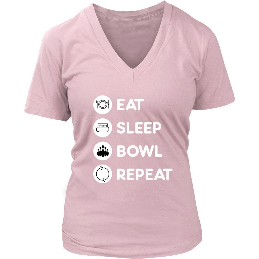 Bowling - Eat, sleep, bowl, repeat - Bowling Hobby Shirt-T-shirt-Teelime | shirts-hoodies-mugs