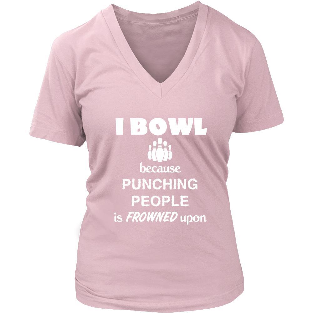 Bowling - I bowl Because punching people is frowned upon - Bowler Hobby Shirt-T-shirt-Teelime | shirts-hoodies-mugs