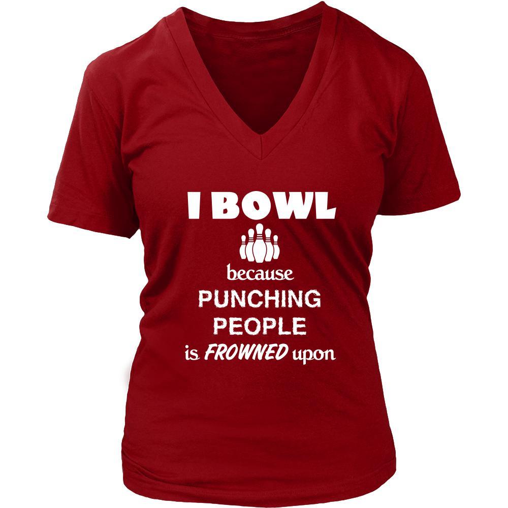 Bowling - I bowl Because punching people is frowned upon - Bowler Hobby Shirt-T-shirt-Teelime | shirts-hoodies-mugs