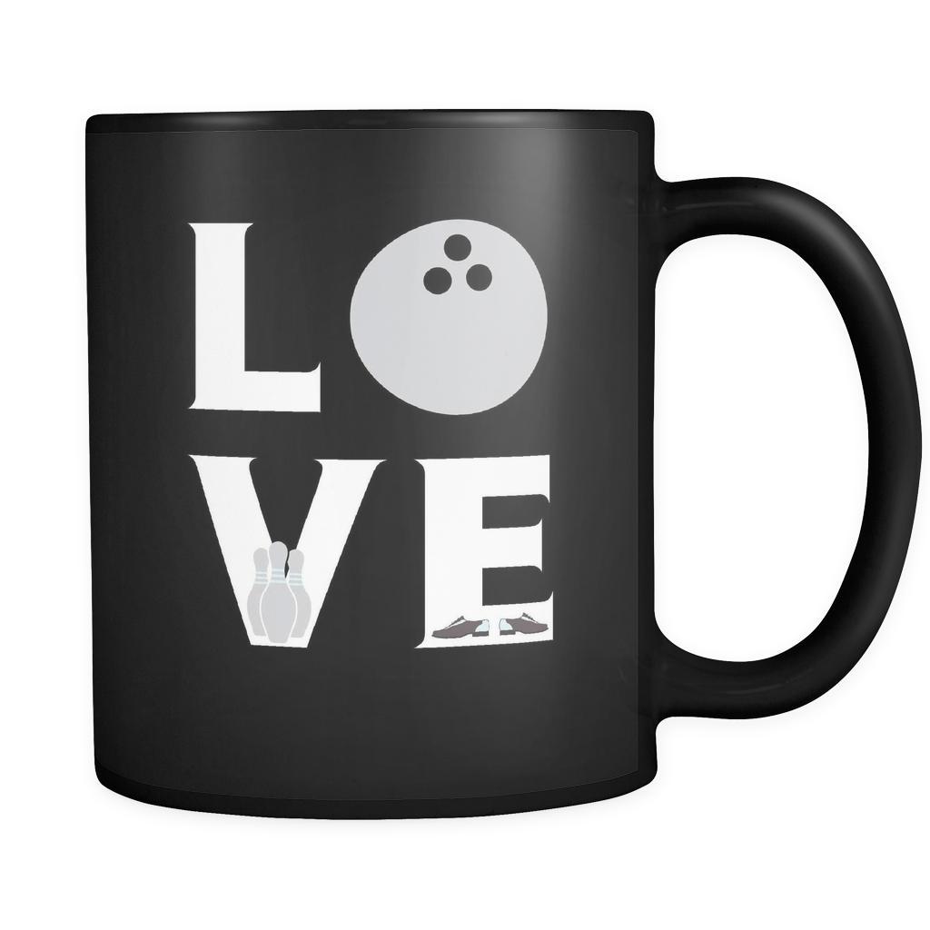 Bowling - LOVE Bowling - 11oz Black Mug-Drinkware-Teelime | shirts-hoodies-mugs