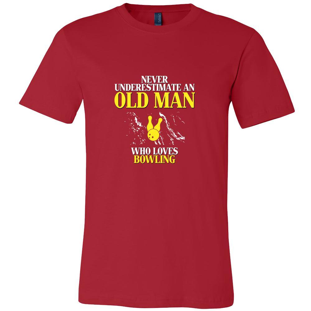 Bowling Shirt - Never underestimate an old man who loves bowling Grandfather Hobby Gift-T-shirt-Teelime | shirts-hoodies-mugs