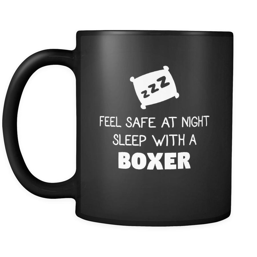 Boxer Feel Safe With A Boxer 11oz Black Mug-Drinkware-Teelime | shirts-hoodies-mugs