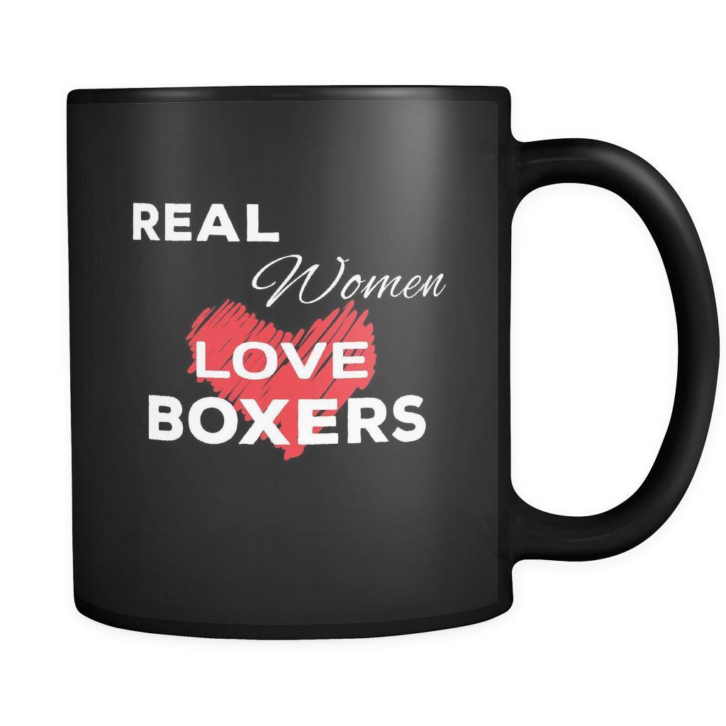 Boxer Real Women Love Boxers 11oz Black Mug-Drinkware-Teelime | shirts-hoodies-mugs