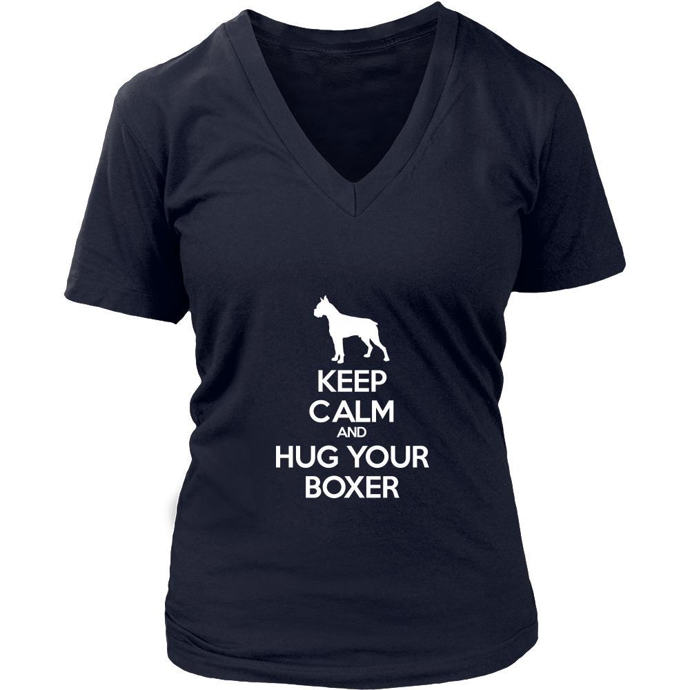 Boxer Shirt - Keep Calm and Hug Your Boxer- Dog Lover Gift Gift-T-shirt-Teelime | shirts-hoodies-mugs