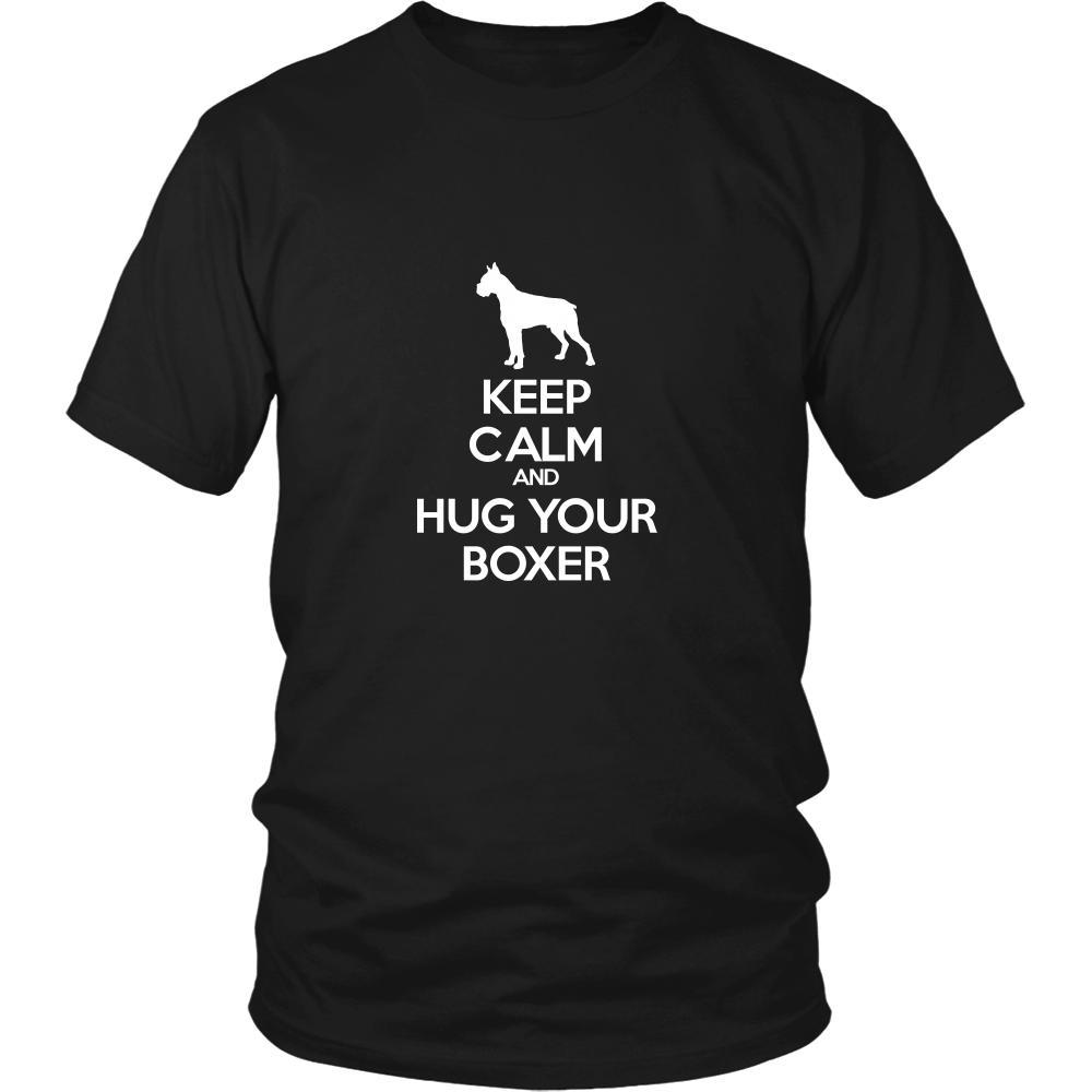 Boxer Shirt - Keep Calm and Hug Your Boxer- Dog Lover Gift Gift-T-shirt-Teelime | shirts-hoodies-mugs