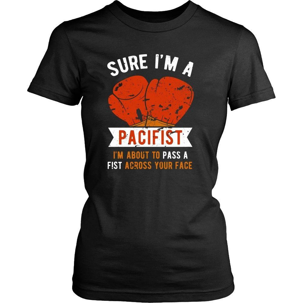 Boxer T Shirt - Boxing Sure I'm Pacifist-T-shirt-Teelime | shirts-hoodies-mugs