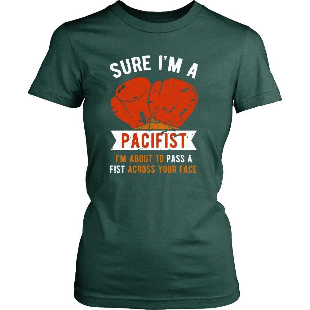 Boxer T Shirt - Boxing Sure I'm Pacifist-T-shirt-Teelime | shirts-hoodies-mugs