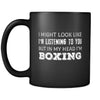 Boxing I Might Look Like I'm Listening But In My Head I'm Boxing 11oz Black Mug-Drinkware-Teelime | shirts-hoodies-mugs