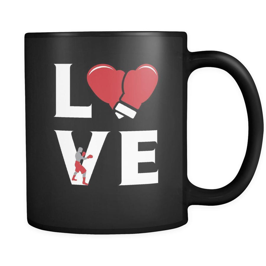 Boxing - LOVE Boxing - 11oz Black Mug-Drinkware-Teelime | shirts-hoodies-mugs