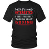 Boxing Shirt - Sorry If I Looked Interested, I think about Boxing - Sport Gift-T-shirt-Teelime | shirts-hoodies-mugs