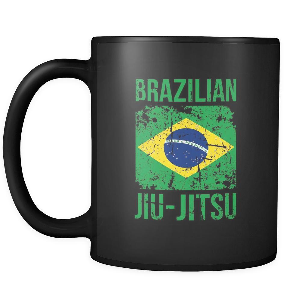 Brazilian Jiu Jitsu Cup- BJJ Flag - Sport Gift, 11 oz Black Mug-Drinkware-Teelime | shirts-hoodies-mugs
