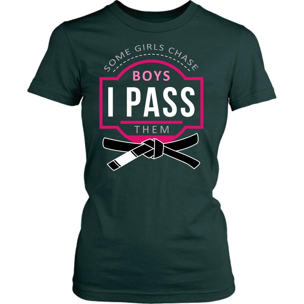 Brazilian Jiu Jitsu Kids T Shirt - Some girls chase boys I pass them-T-shirt-Teelime | shirts-hoodies-mugs