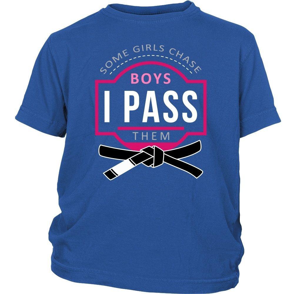 Brazilian Jiu Jitsu Kids T Shirt - Some girls chase boys I pass them-T-shirt-Teelime | shirts-hoodies-mugs