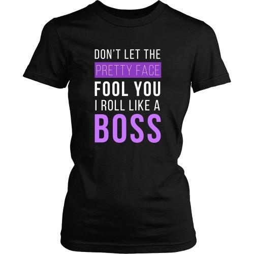 Brazilian Jiu Jitsu T Shirt - Don't Let The Pretty Face Fool You I Roll Like A Boss-T-shirt-Teelime | shirts-hoodies-mugs