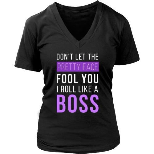 Brazilian Jiu Jitsu T Shirt - Don't Let The Pretty Face Fool You I Roll Like A Boss-T-shirt-Teelime | shirts-hoodies-mugs