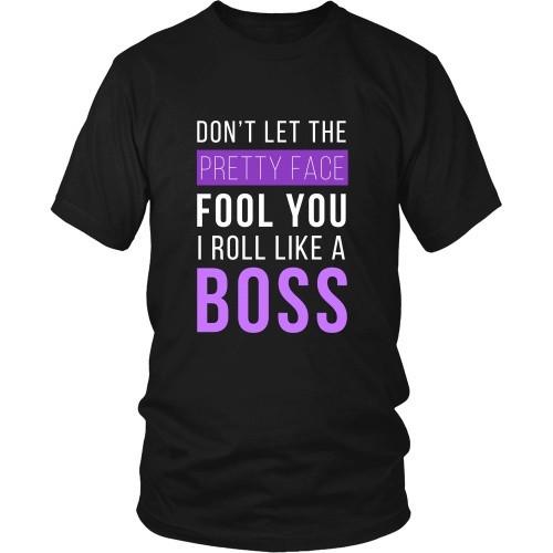 Brazilian Jiu Jitsu T Shirt - Don't Let The Pretty Face Fool You I Roll Like A Boss-T-shirt-Teelime | shirts-hoodies-mugs