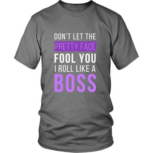 Brazilian Jiu Jitsu T Shirt - Don't Let The Pretty Face Fool You I Roll Like A Boss-T-shirt-Teelime | shirts-hoodies-mugs