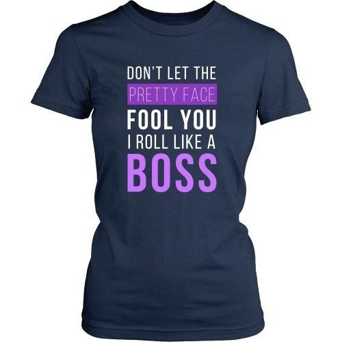 Brazilian Jiu Jitsu T Shirt - Don't Let The Pretty Face Fool You I Roll Like A Boss-T-shirt-Teelime | shirts-hoodies-mugs