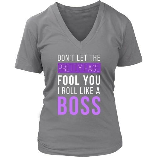 Brazilian Jiu Jitsu T Shirt - Don't Let The Pretty Face Fool You I Roll Like A Boss-T-shirt-Teelime | shirts-hoodies-mugs